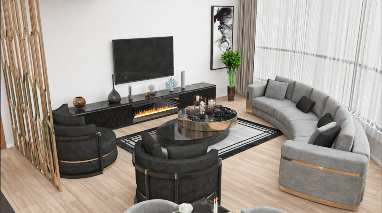 Şömineli Tv Ünitesi | Elano Luxury | Masko | Modoko