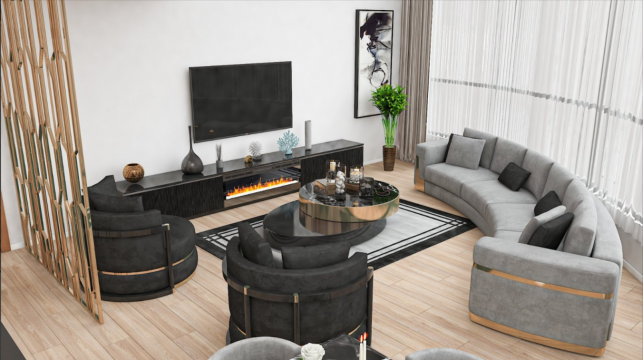 Şömineli Tv Ünitesi | Elano Luxury | Masko | Modoko